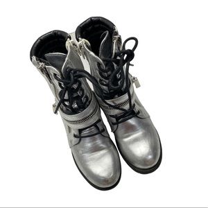 Kenneth Cole Reaction Silver Moto Boots